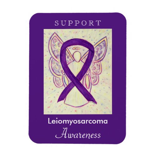 Leiomyosarcoma LMS Awareness Ribbon Angel Magnet