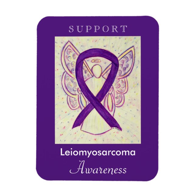Leiomyosarcoma (LMS) Awareness Ribbon Angel Magnet (Vertical)