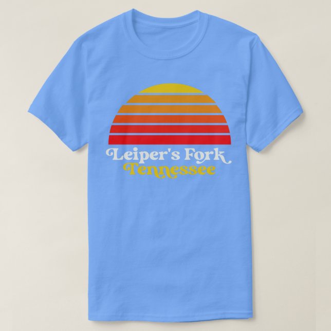 Leipers Fork Tennessee Retro Sunset Nashville T-Shirt (Design Front)