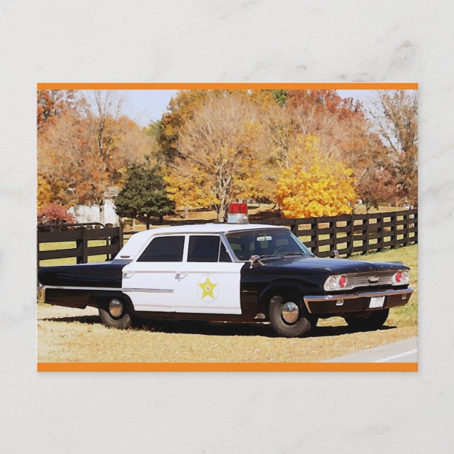 Leipers Fork, TN Police Car Autumn Painting Postcard (Front)