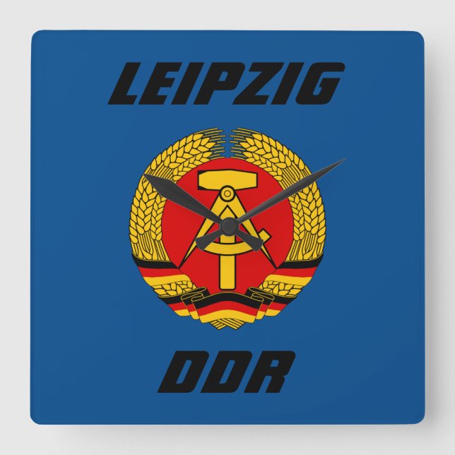 Leipzig, DDR - East Germany Square Wall Clock (Front)