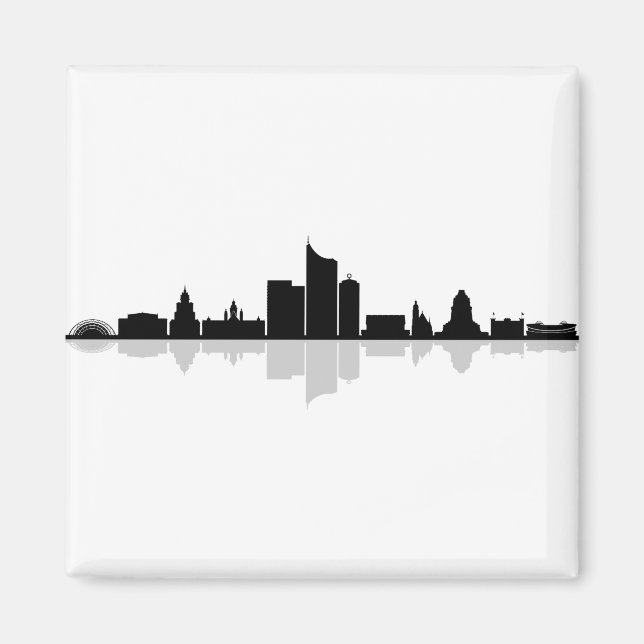 LEIPZIG Deutschland City Skyline Silhouette Magnet (Front)