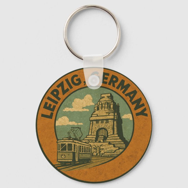Leipzig Germany City Art Keychain (Front)