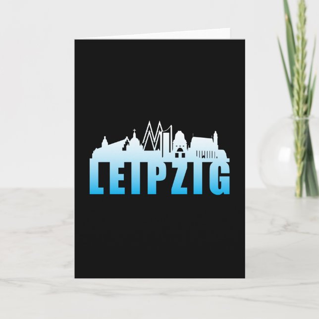Leipzig Germany City Cityscape Funny Gift Idea Card (Front)