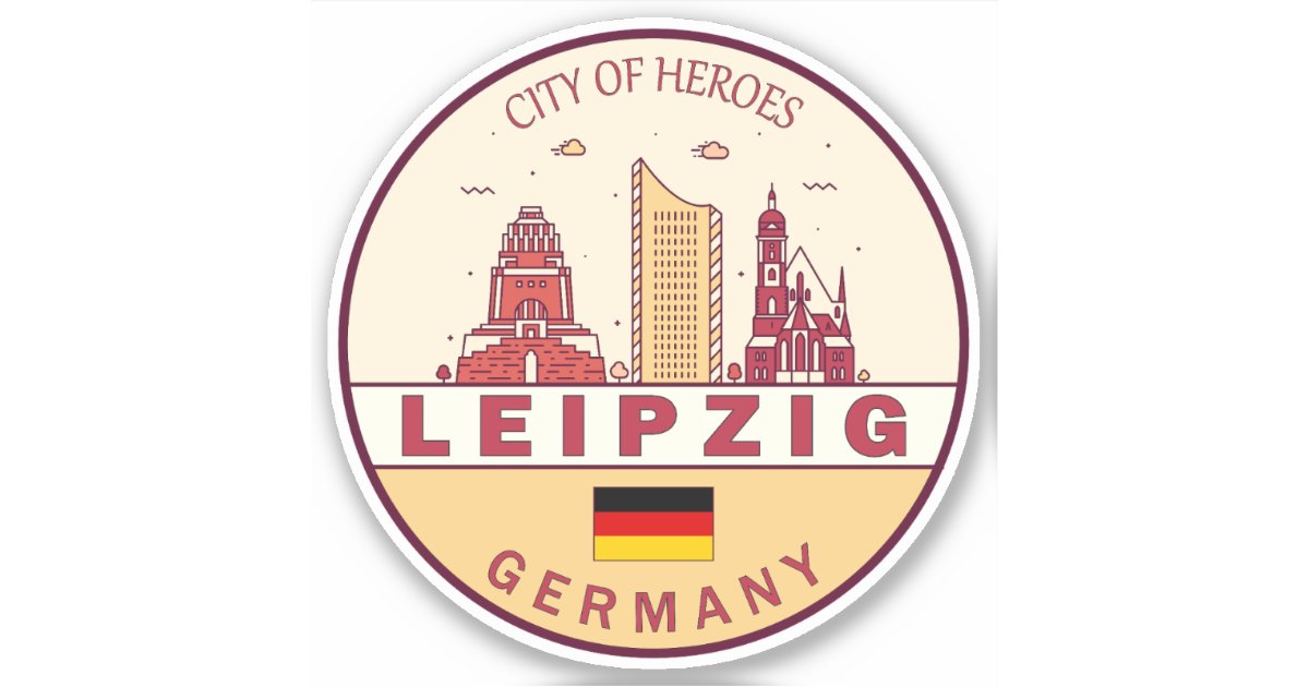 Leipzig Germany City Skyline Emblem Sticker Zazzle