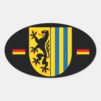 Leipzig Germany Euro-style Oval Sticker by Azorean at Zazzle