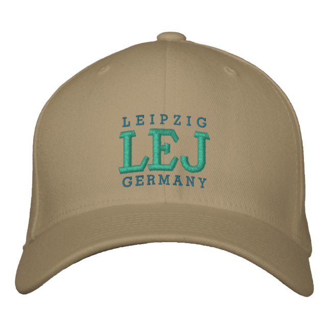 Leipzig, Germany "LEJ" Embroidered Baseball Cap (Front)