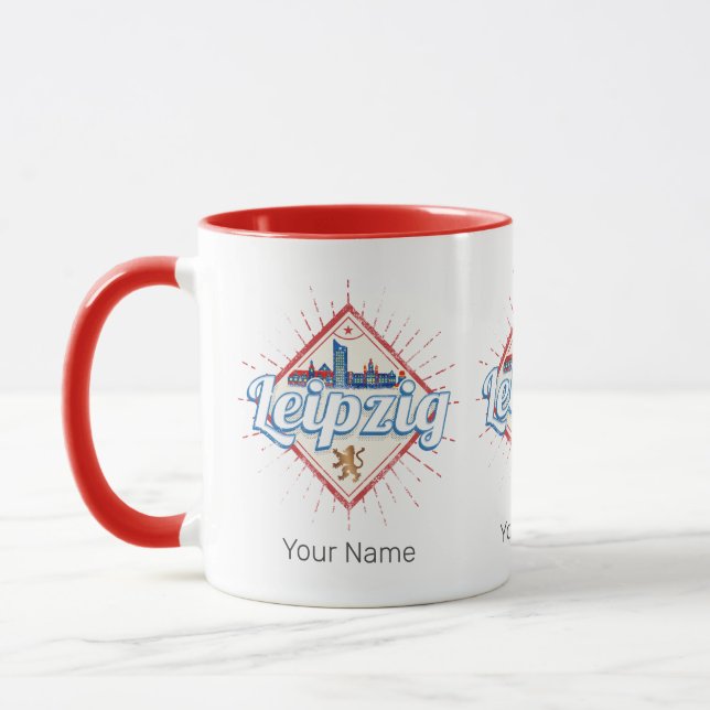 Leipzig Germany Saxony Retro Skyline Vintage Mug (Left)