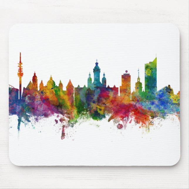Leipzig Germany Skyline Mouse Pad (Front)