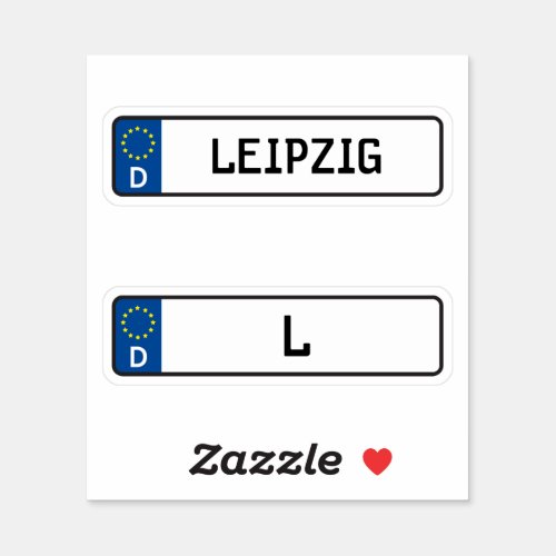 Leipzig kennzeichen German Car License Plate Sticker