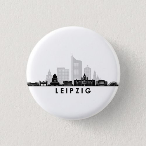 LEIPZIG university Germany City Skyline Silhouette Button