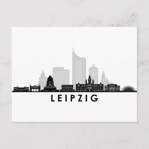 LEIPZIG university Germany City Skyline Silhouette Postcard