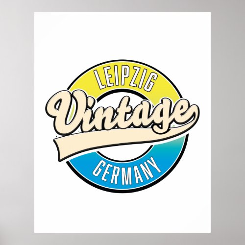 Leipzig vintage style logo poster