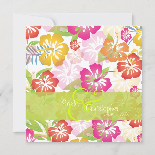 Leis/Luau/hibiscusWedding Invitations (Front)