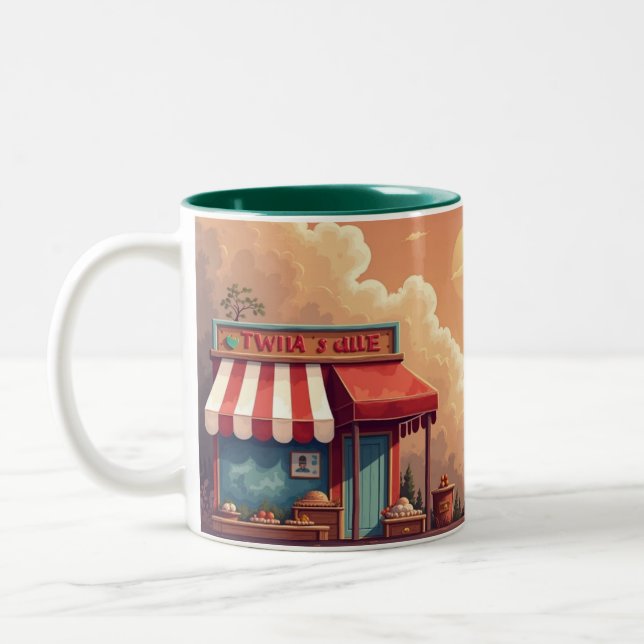 leisurely evening sky Two-Tone coffee mug (Left)