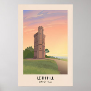 Leith Hill Surrey Hills Travel Poster
