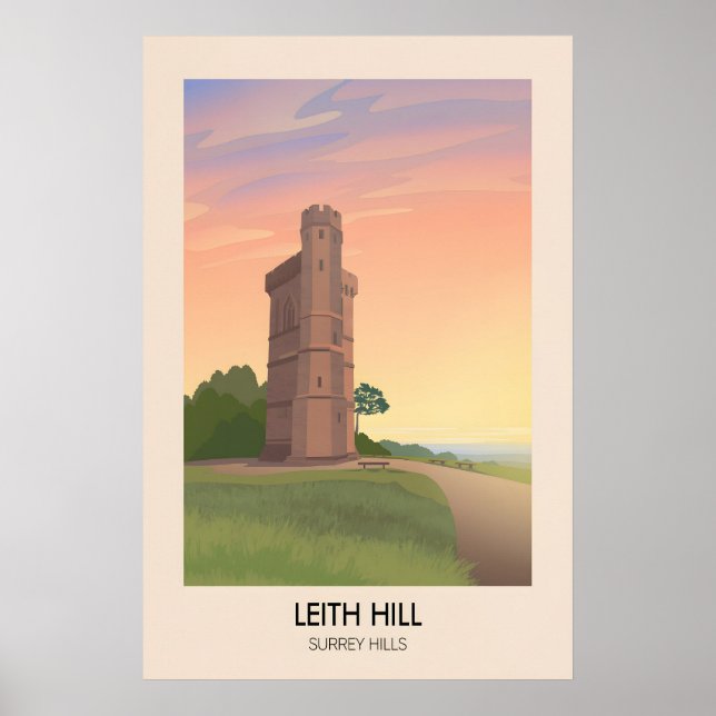 Leith Hill Surrey Hills Travel Poster (Front)