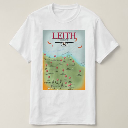 Leith Scotland vintage style map T_Shirt