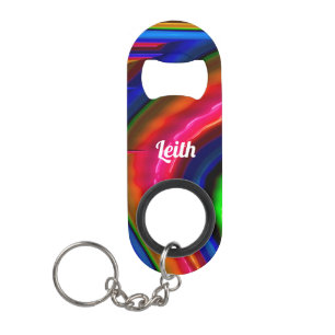 LEITH ~ Seeping Color ~ Original Fractal Keychain Bottle Opener