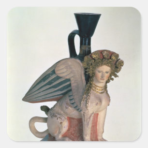 Lekythos in the form of a Sphinx Square Sticker