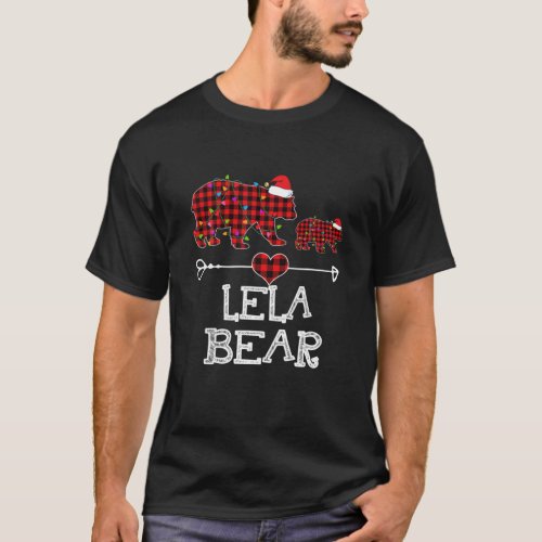 Lela Bear  Red Buffalo Plaid Lela Bear Pajama T_Shirt