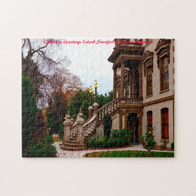 Leland Stanford Mansion.Christmas Greetings Jigsaw Puzzle (Horizontal)