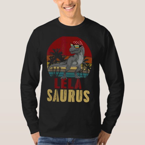 Lelasaurus Rex Dinosaur Lela Saurus Family Womens T_Shirt
