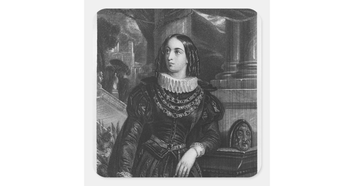 Lelia, illustration from 'Lelia' by George Sand Square Sticker | Zazzle