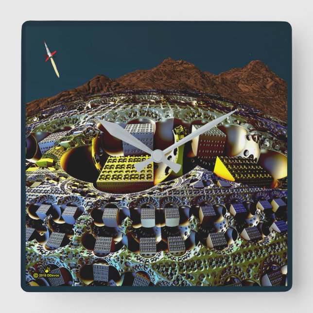 Lem Station Square Wall Clock (Front)