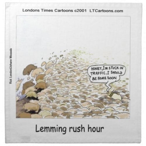 Lemmings Rush Hour Funny Napkin