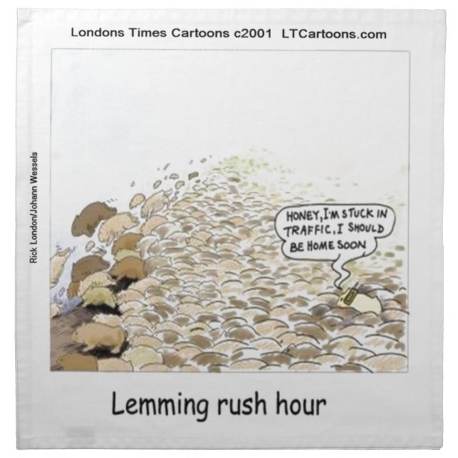 Lemmings Rush Hour Funny Napkin (Front)