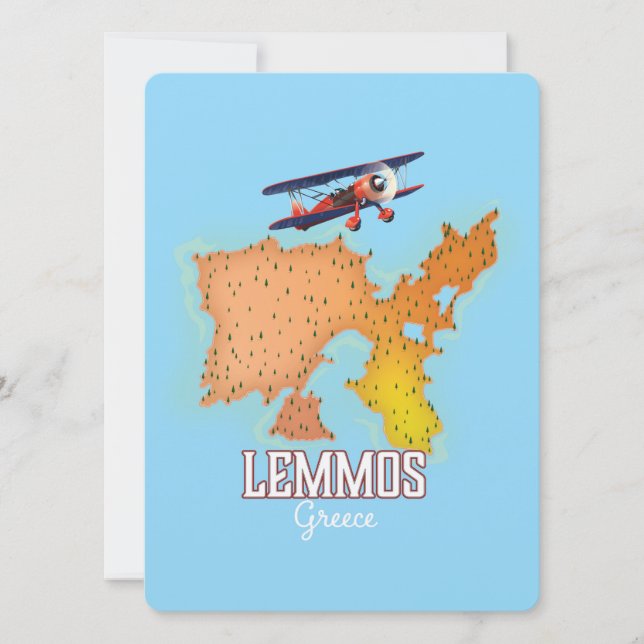 Lemmos Greek Map Illustrated travel poster (Front)