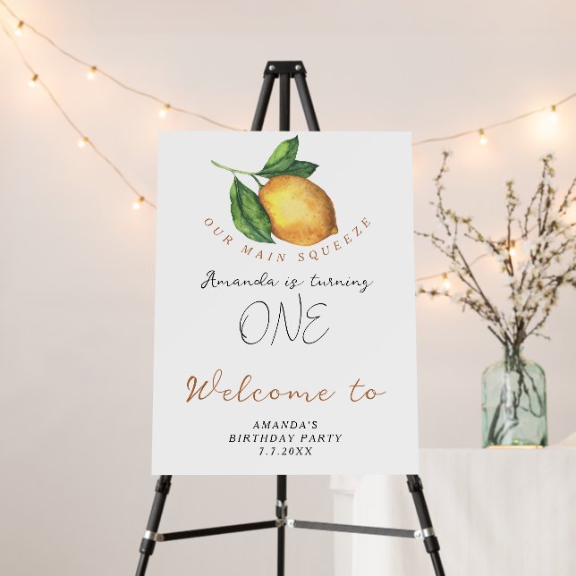 Lemon 1st Birthday Party  Foam Board (In Situ (Stand))