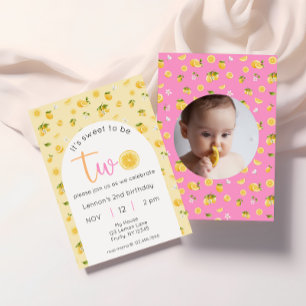 Lemon 2nd Birthday Photo Invitation