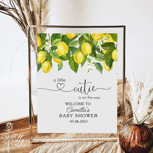 Lemon A Little Cutie Is On The Way Baby Shower Poster