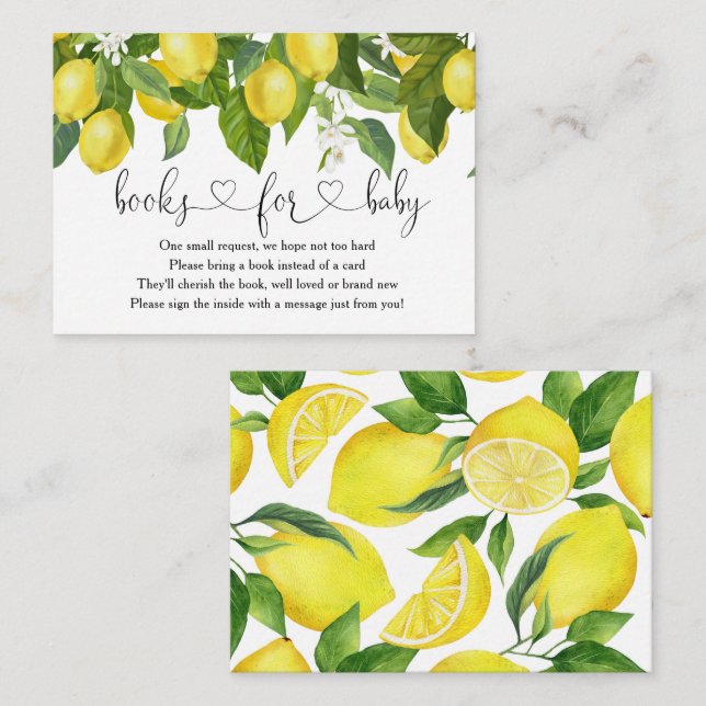 Lemon A Little Cutie Is On The Way Books For Baby Enclosure Card (Front/Back)