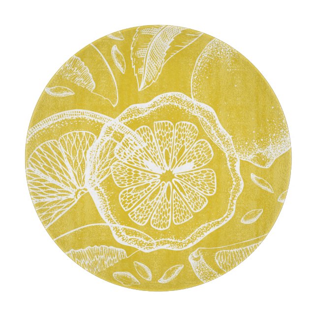 Lemon Abstract Cutting Board (Front)