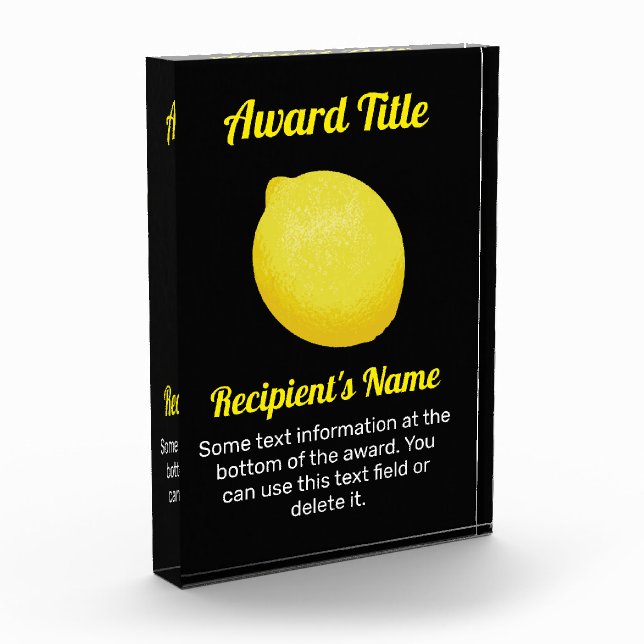 Lemon Acrylic Award (Left)