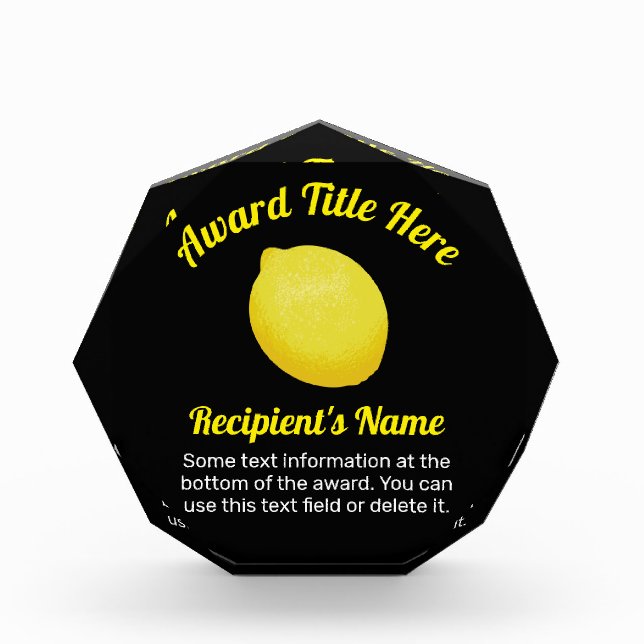 Lemon Acrylic Award (Front)