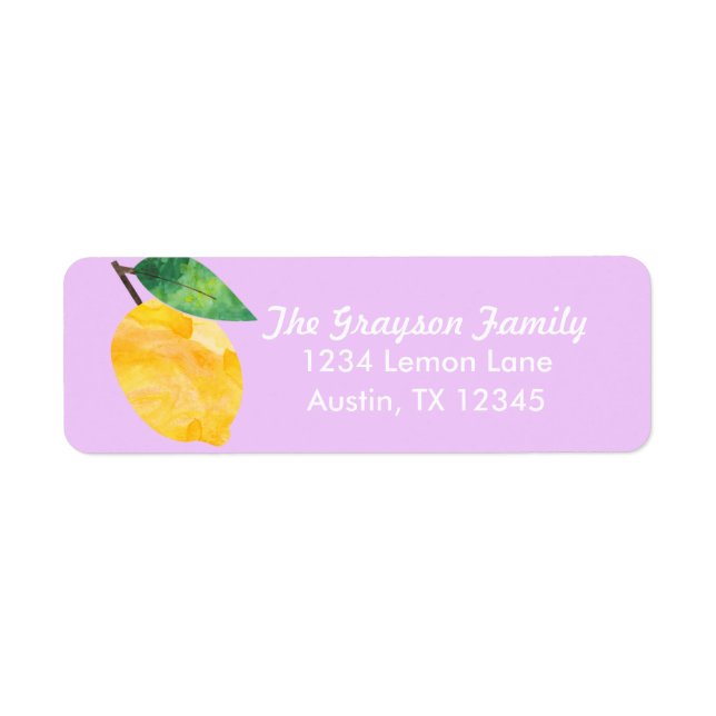 Lemon Address Label (Front)
