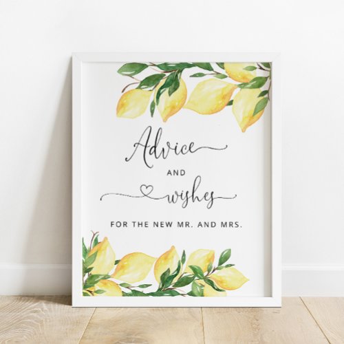 Lemon Advice For The Bride and Wishes Poster