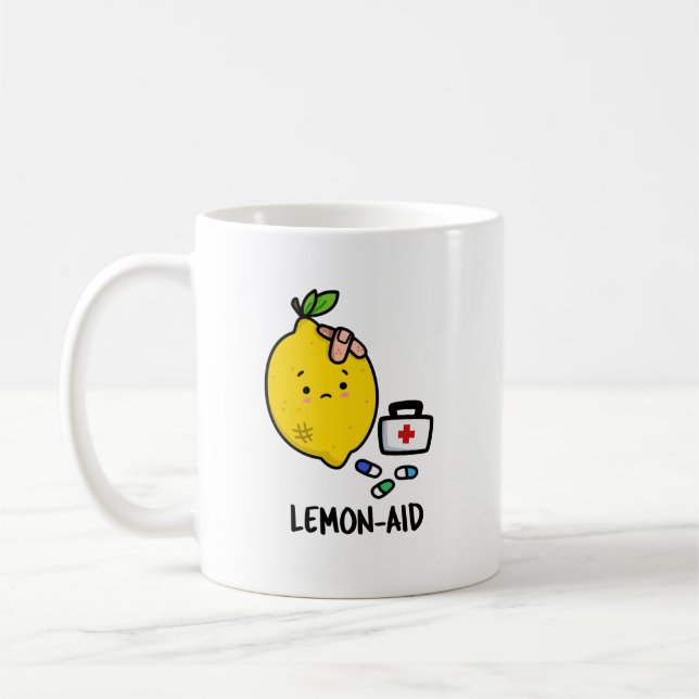 Lemon-aid Funny First Aid Lemon Pun  Coffee Mug (Left)