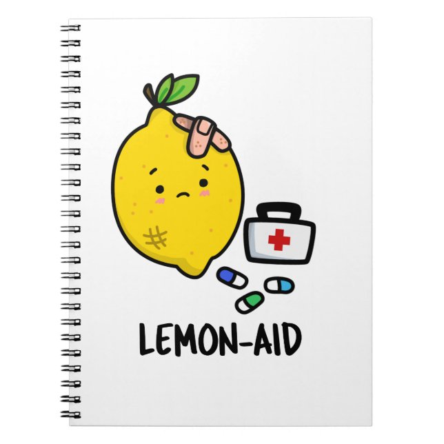 Lemon-aid Funny First Aid Lemon Pun  Notebook (Front)