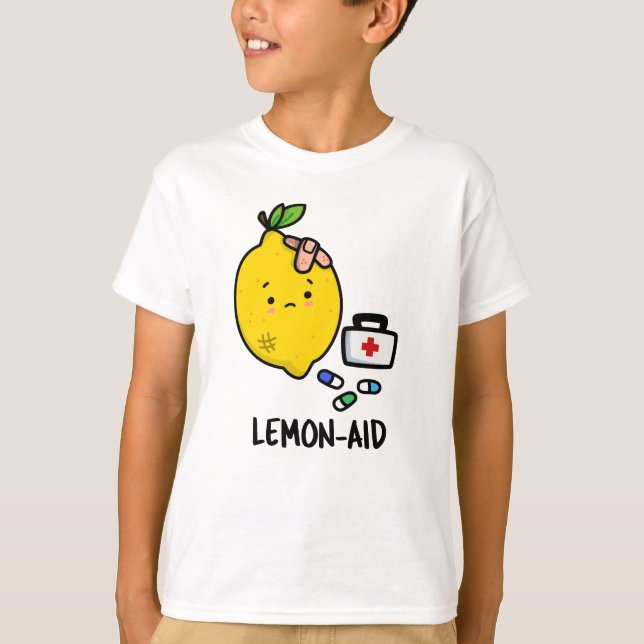 Lemon-aid Funny First Aid Lemon Pun  T-Shirt (Front)