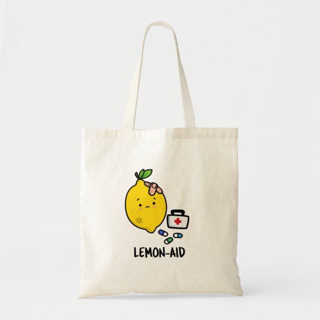 Lemon-aid Funny First Aid Lemon Pun  Tote Bag (Front)