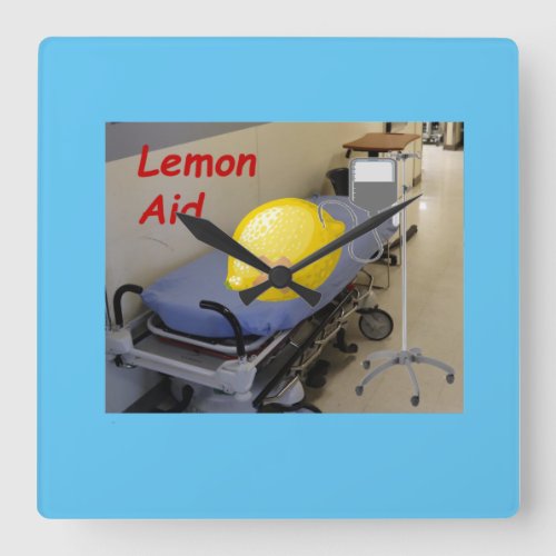 Lemon Aid Rind for Lemonade Time Square Wall Clock