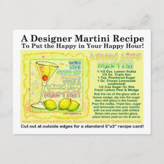 Lemon Aide Martini Recipe Postcard