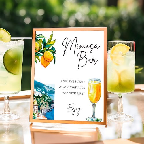 Lemon Amalfi Coast Mimosa Bar Sign Bridal Shower