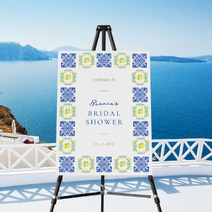 Lemon Amalfi Coast Tile Bridal Shower Welcome Sign