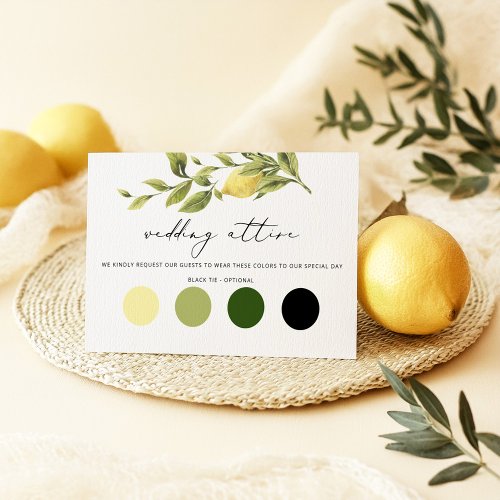Lemon Amalfi Coast Wedding Attire Enclosure Card